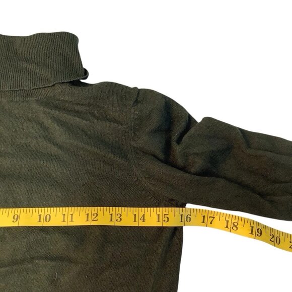 Loft Cowl Neck Sweater Mini Knit Dress Womens Size XS Dark Green - Picture 6 of 8